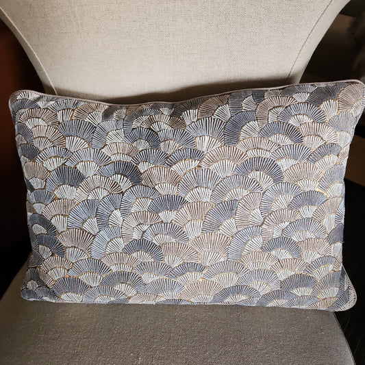 Silk/cotton Embroidered lumbar pillow