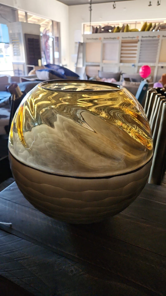 Bowl handcrafted glass 12"dia