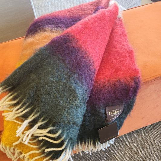 Red/Green Mohair throw
